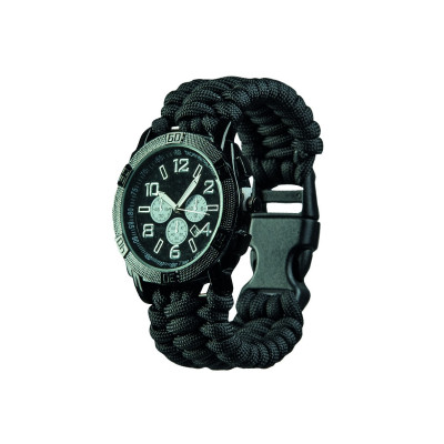 Montre avec Bracelet Paracorde Noir - Montre Paracorde Multi-fonction Quaerius