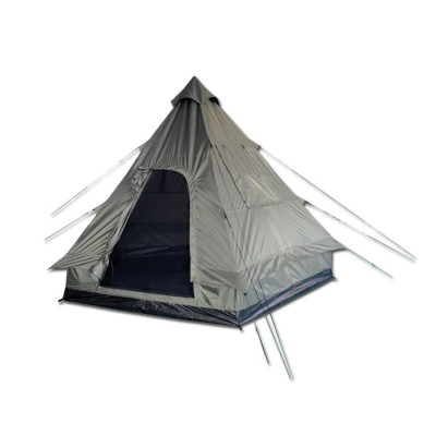 La Tente Pyramide Tipi Mil Tec est pour 4 personnes. Elle est faite en tissu polyester résistant et dotée d'une ouverture d'aération au niveau de la pointe. Le tapis de sol est imperméable et empêche la pénétration d'humidité et d'insectes. Elle est livrée avec un sac de transport.
