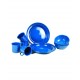 Set Vaisselle Emaillé Bleu 12 Pièces - Set de Vaissele pour Camping Quaerius