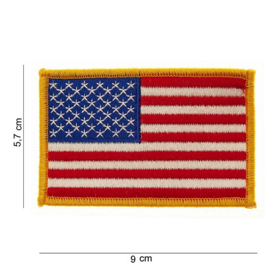 Patch Drapeau Américain Bordures Dorées (large)