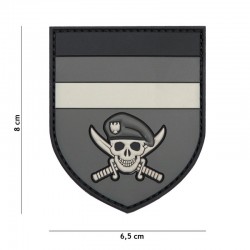 Patch 3D PVC Skull Commando Allemagne Gris 101 Incorporated - Patches Quaerius