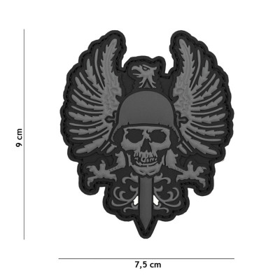 Patch 3D PVC Skull Espagne Gris