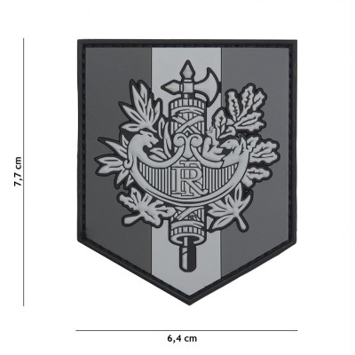 Patch 3D PVC Shield France Gris