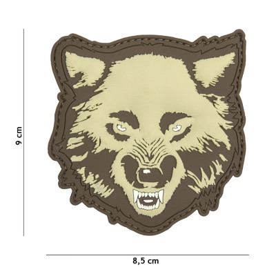 Patch 3D PVC Loup Sable Clair