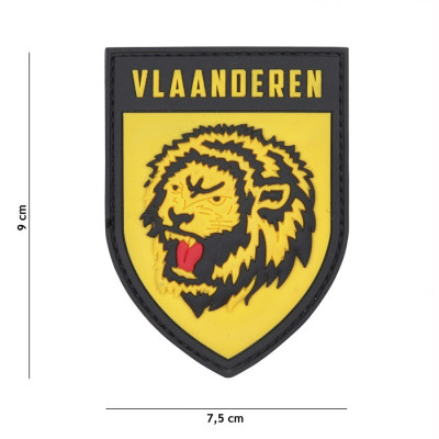 Patch 3D PVC Lion Vlaanderen Jaune