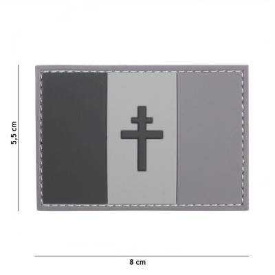 Patch 3D PVC Drapeau France Libre Gris