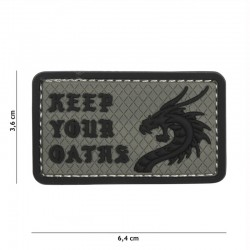 Patch 3D PVC Keep Your Oaths Dragon Gris