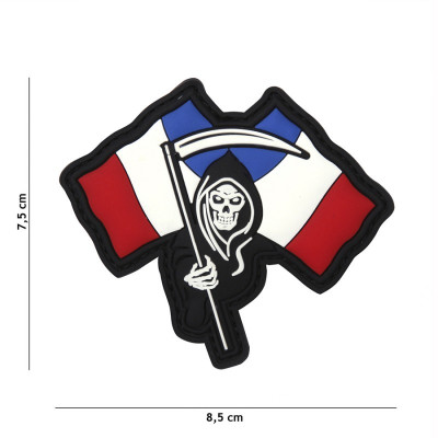 Patch 3D PVC Faucheuse Drapeau Français