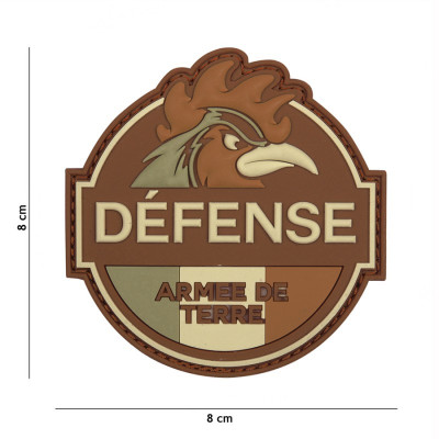 Patch 3D PVC Defense Armée de Terre Marron