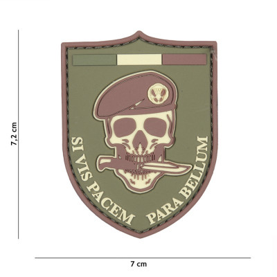 Patch 3D PVC Skull Si Vis Pacem Italie Basse Visibilité