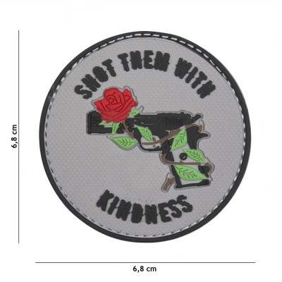 Patch 3D PVC Shot Them With Kindness Gris