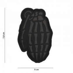Patch 3D PVC Skull Grenade Noir 101 Incorporated - Patches Quaerius