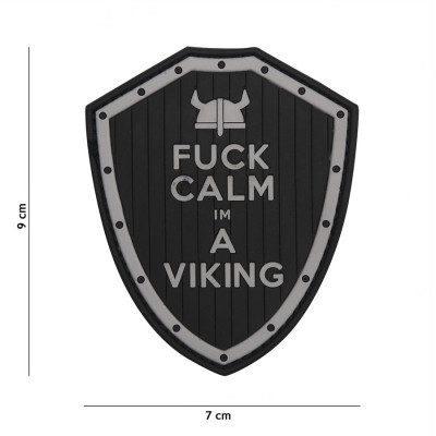 Patch 3D PVC Fuck Calm I'm a Viking Noir