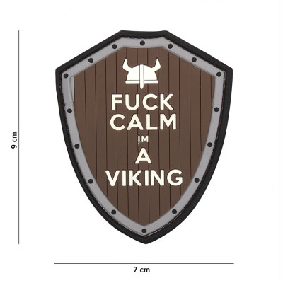 Patch 3D PVC Fuck Calm I'm a Viking Marron et Gris