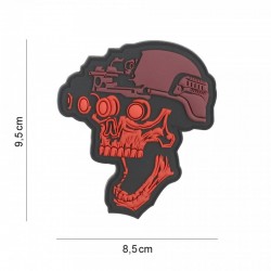 Patch Skull Night Vision Rouge