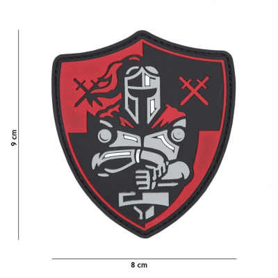 Patch 3D PVC Knight Shield Rouge 101 Incorporated - Patches Quaerius