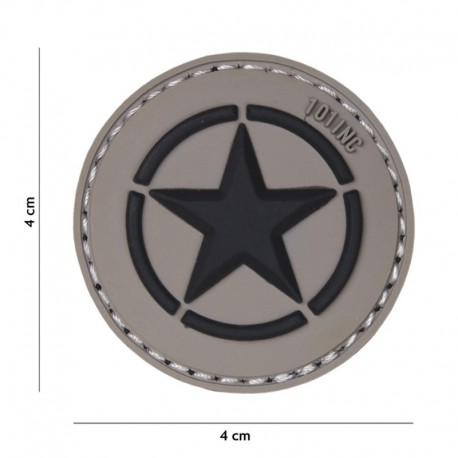 Patch 3D PVC Allied Star Gris 101 Incorporated - Patches Quaerius