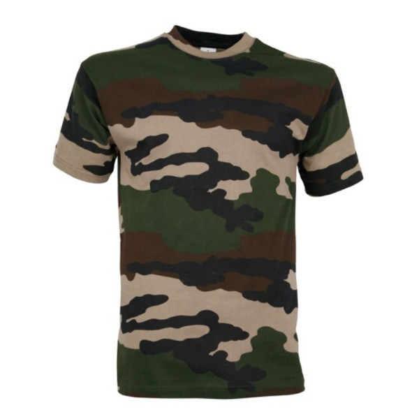 3 T-shirts militaire :  2 Uni et 1 Camouflage CE - Equipement militaire t-shirt camouflage quaerius