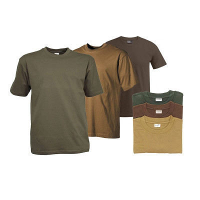 Lot de 3 T-shirts unis :  1 Beige, 1 Kaki & 1 Marron