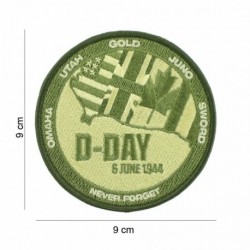 Patch Tissu D-Day Never Forget Vert