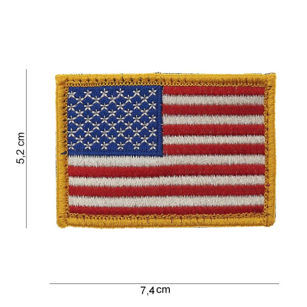 Patch Tissu Drapeau Américain Bordures Dorées Velcro 101 Incorporated - Accueil sur Quaerius.com - Vêtements militair