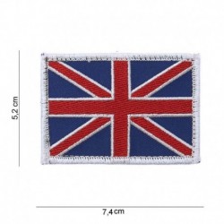 Patch Tissu Drapeau Royaume-Uni Bordures Blanches Velcro