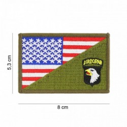 Patch Tissu 101st Airborne Demi Drapeau Américain