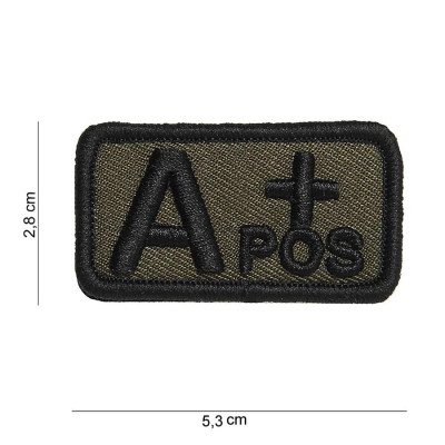 Patch Tissu Groupe Sanguin A + Positif Vert (sans velcro)