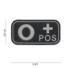 Patch 3D PVC Groupe Sanguin O + Positif Noir