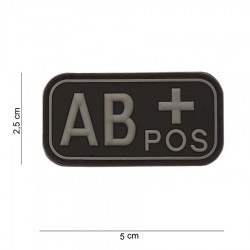 Patch 3D PVC Groupe Sanguin AB + Positif Noir