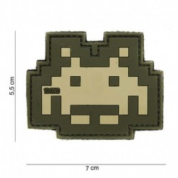 Patch 3D PVC Space Invader Sable