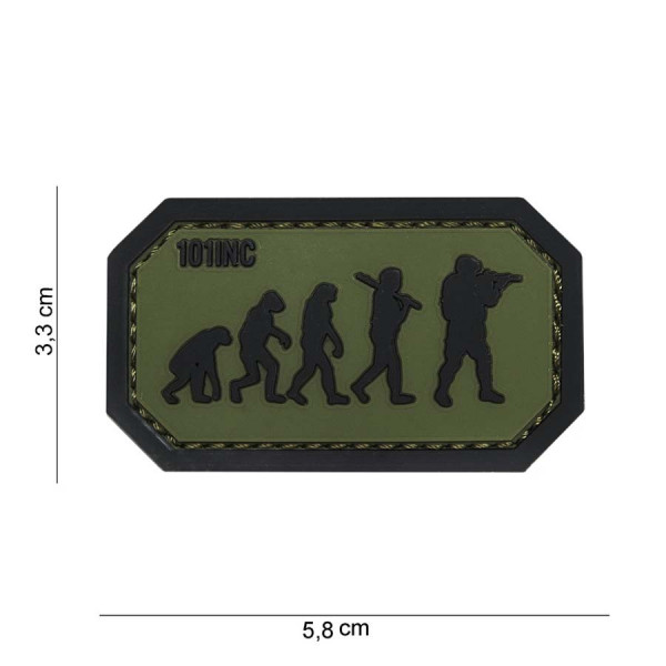 Patch 3D PVC Airsoft Evolution Vert et Noir