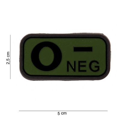 Patch 3D PVC Groupe Sanguin O - Negatif Vert