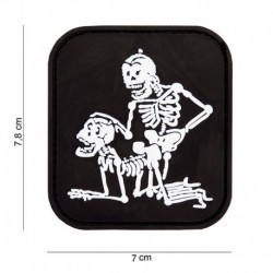 Patch 3D PVC 2 Squelettes Noir