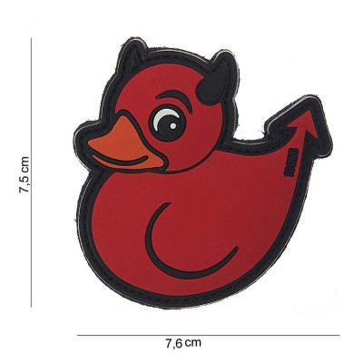 Patch 3D PVC Devil Duck Rouge