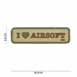 Patch 3D PVC I Love Airsoft Coyote