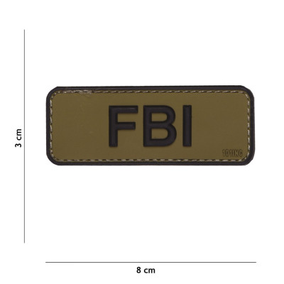 Patch 3D PVC FBI Vert et Noir