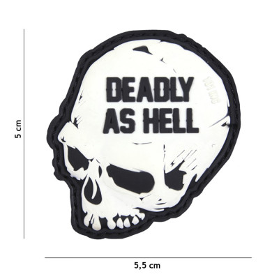 Patch 3D PVC Skull Deadly as Hell Blanc 101 Incorporated - Accueil sur Quaerius.com - Vêtements militaire et Equipeme