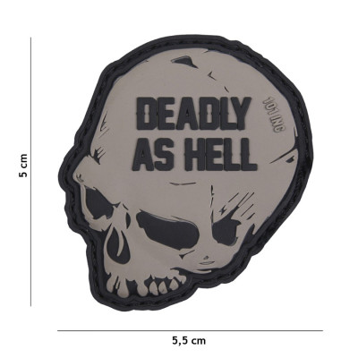 Patch 3D PVC Deadly as Hell Gris