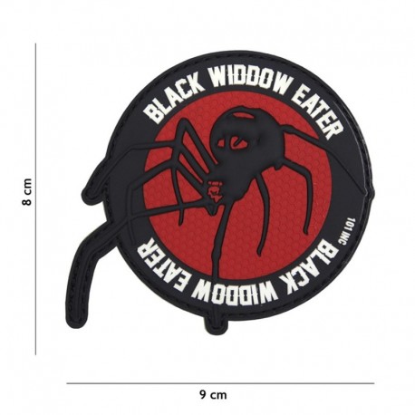 Patch 3D PVC Spider Black Widdow Eater Rouge