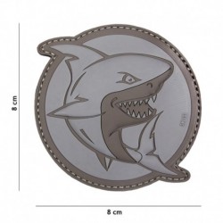 Patch 3D PVC Requin Gris