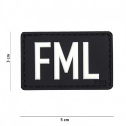 Patch 3D PVC FML (Fuck My Life) Noir
