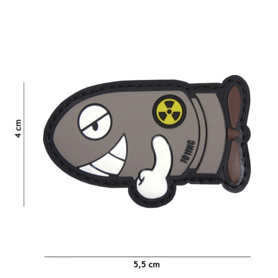 Patch 3D PVC Funny Torpedo Gris