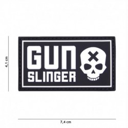 Patch 3D PVC Gun Slinger Skull Noir