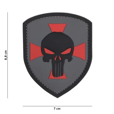 Patch 3D PVC Shield Punisher Croix Gris 101 Incorporated - Accueil sur Quaerius.com - Vêtements militaire et Equipeme