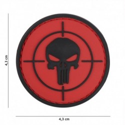 Patch 3D PVC Punisher Target Rouge