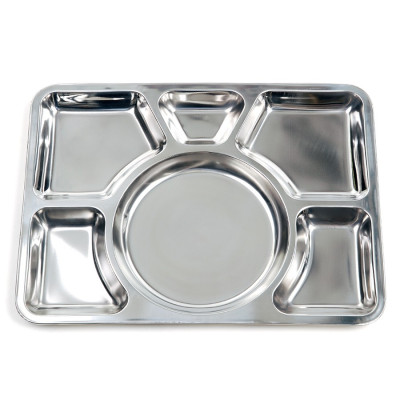Assiette Acier Inoxydable 6 Compartiments