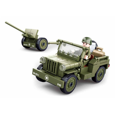 Jeep Alliée avec Canon Anti Aérien M38-B0853