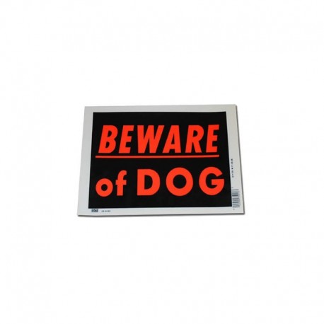 Plaque Deco Plastique Beware Of The Dog Petit Modèle