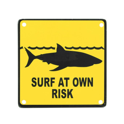 Plaque Metal Deco Aimantée Surf At Own Risk